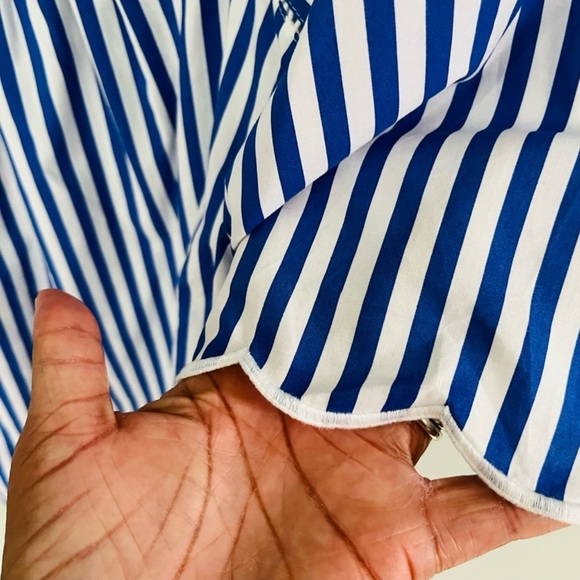 Talbots Striped Scalloped Sleeve Top Size 2XP - Picture 4 of 5
